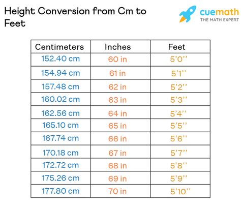 159.5 cm to feet|159.5 Centimeters to Feet 